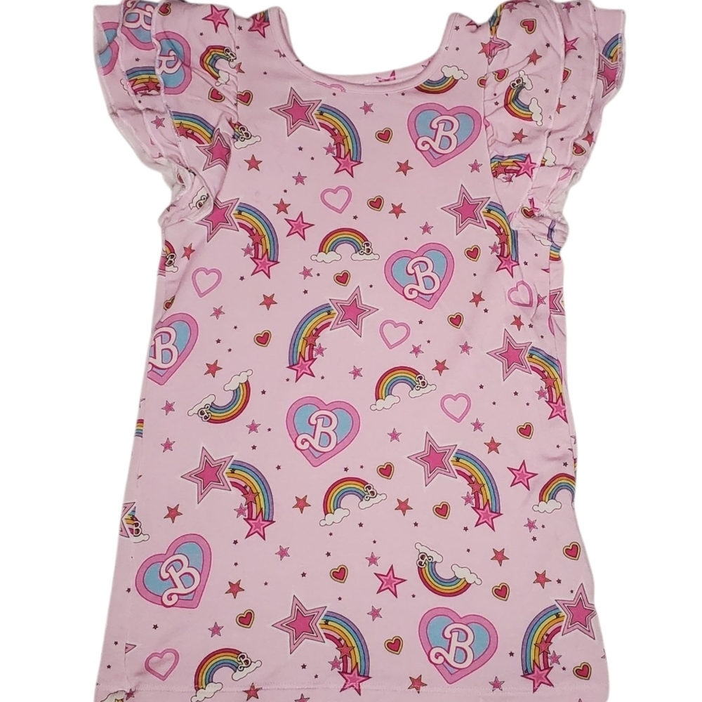 Barbie + Posh Peanut Star Power French Terry Ruffle Dress Toddler Girls Size 2T